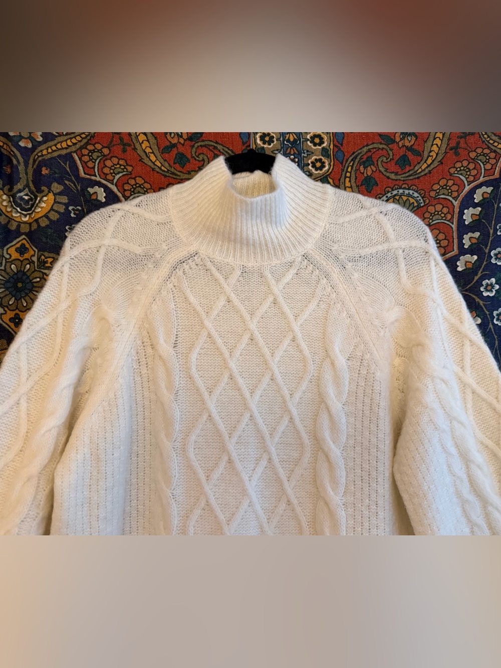 Abercrombie & Fitch Cream Cable Knit Turtleneck Sweater - Picture 4 of 9